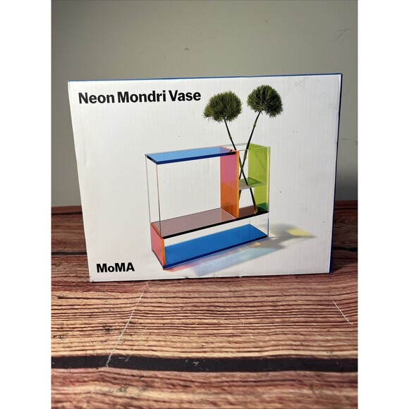 MoMA Neon Mondri Acrylic Vase 3 in 1 Frank Kerdil Modern Denmark - Picture 1 of 5